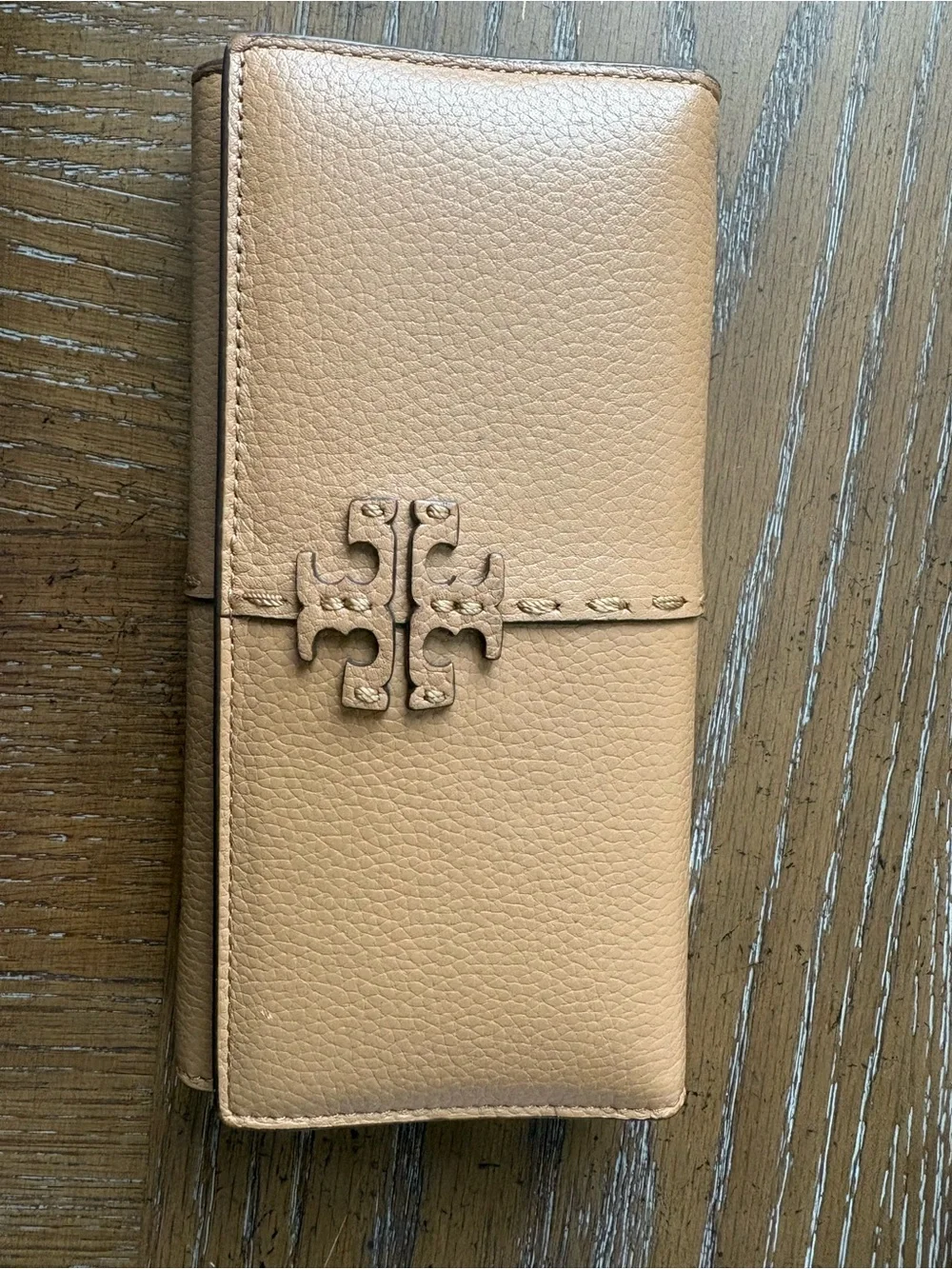 Tory Burch Beige/Tan Leather Continental Wallet